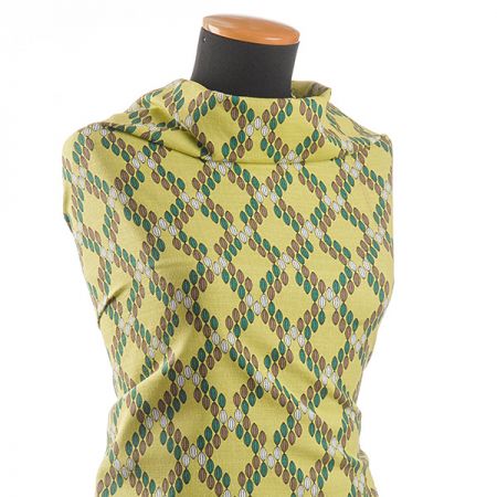 Bavlněná látka tisk geometrický motiv zelená