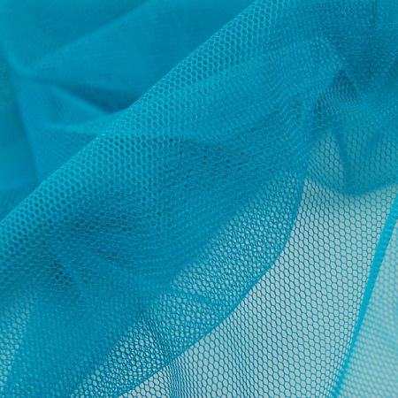 Tyl pružný jemný petrolejové barvy