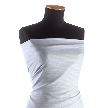 Bavlněná látka vzor proužky sv.modrá bílá