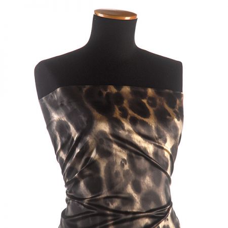 Hedvábný atlas nepřužný zvířecí motiv