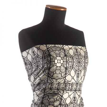 Kosýmová látka směs vlna hedvábí ornament