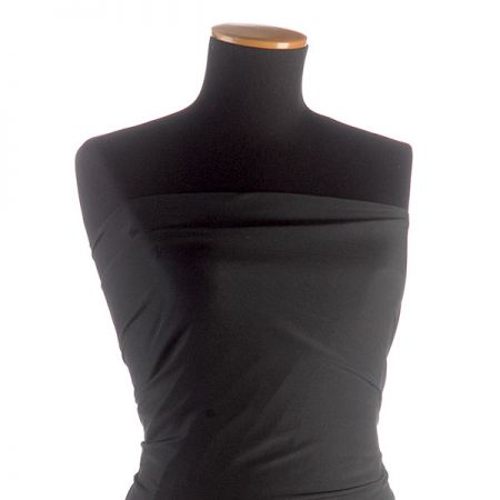 Hedvábný směsový krepdešín pružný černý