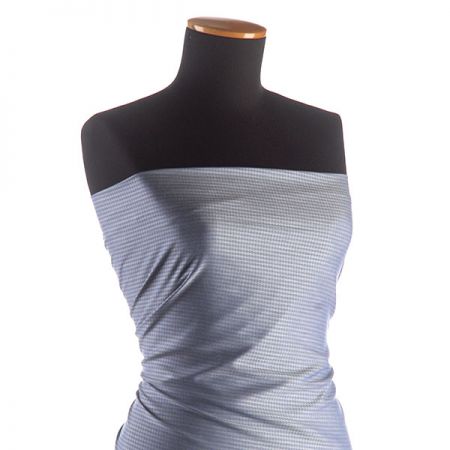 Viskozová žakárová látka šedomodrá pepito vzor