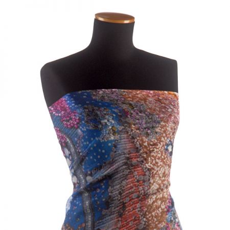 Šifon jemný kreš netradiční vzor