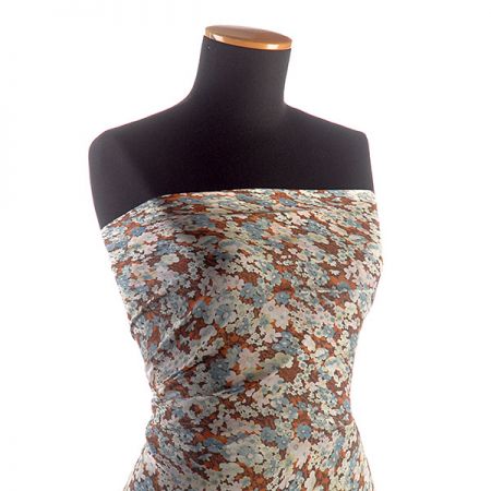 Šifon kreš hedvábný drobné květy