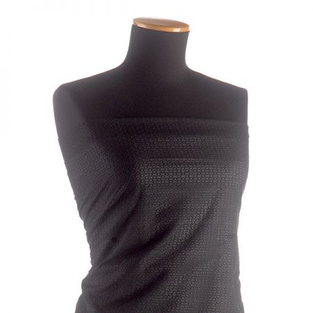 Krajka madeira výšivka na plátně ovály černá