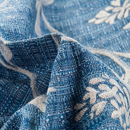 Dekorační látka Buret Plain Flower jeans