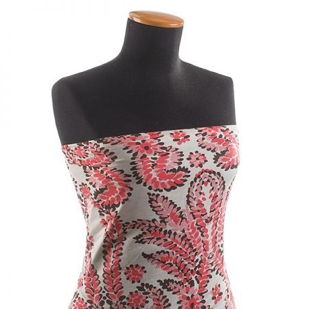 Úplet vzor květin smetanový/růžový