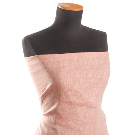 Len střední síly melírový smetanový/lososový