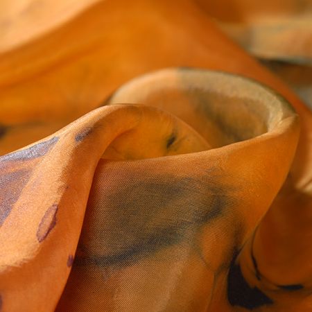 Batika letní viskozová látka skořice/temně zelená