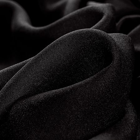 Krepdešín imitace hedvábí černý
