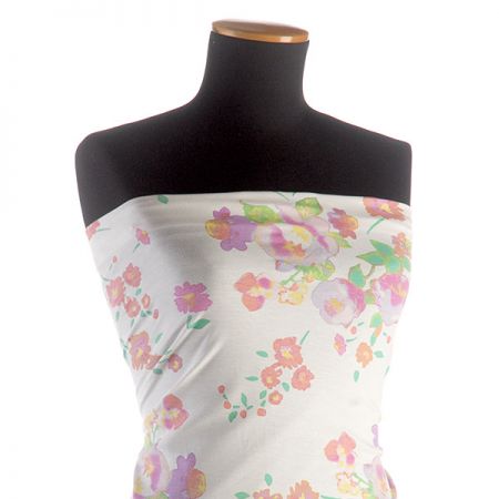 Úplet piké květy oranžovohnědé