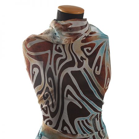 Šifon tisk zvířecí motiv hada