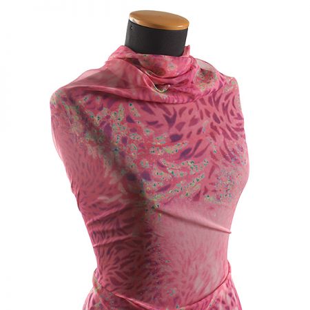 Šifon abstraktní zvířecí motiv a mozaika 