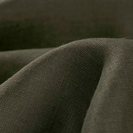 Len směs s bavlnou střední síly khaki barvy