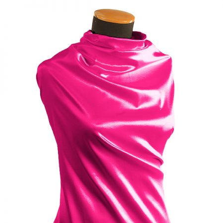 Satén pružný hladký fuchsiová