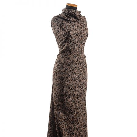 Žakárová tkanina kreš hnědá/černá