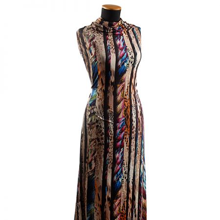 Viskózovej úplet zvierací motív / pávie perá