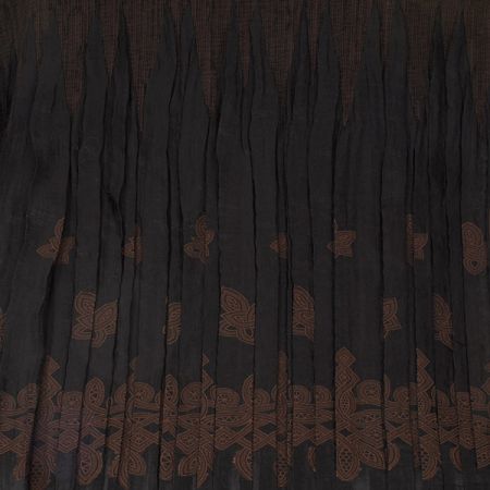 Taft kupón výšivka tvarovaný kraj tmavě hnědá/černá