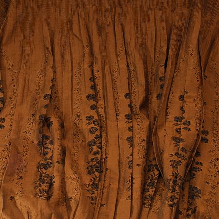 Taft kupón výšivka tvarovaný kraj zlatohnědá/černá