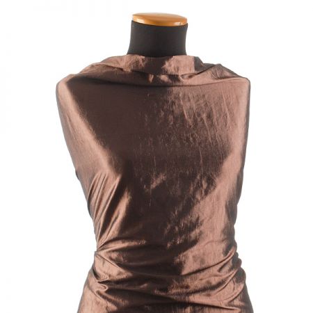 Taft kreš jemný šanžán starorůžový-černý