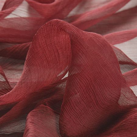 Hedvábný mušelín plise vínový