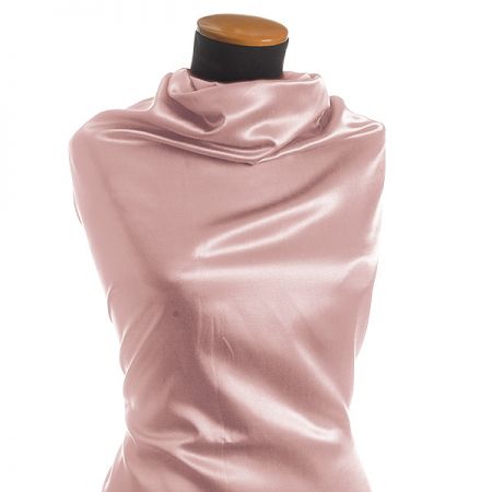 Pružný satén šedo-starorůžový