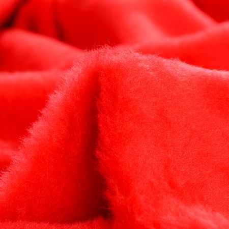 Imitace kožešiny nízký vlas červená