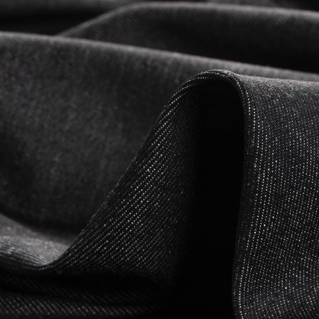 Bavlněná riflová látka černošedý melír