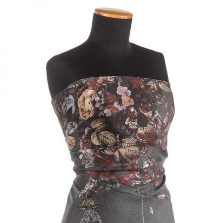 Hedvábí šatové šedočerné