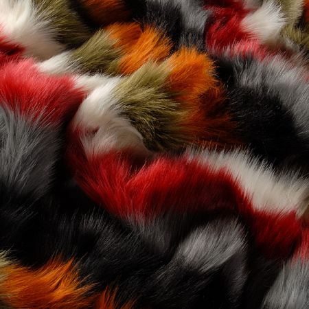 Imitace kožešiny barevné proužky