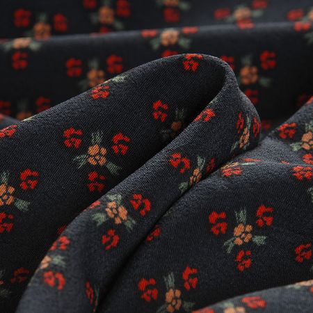 Visozová šatová látka drobný květinový vzor modrá