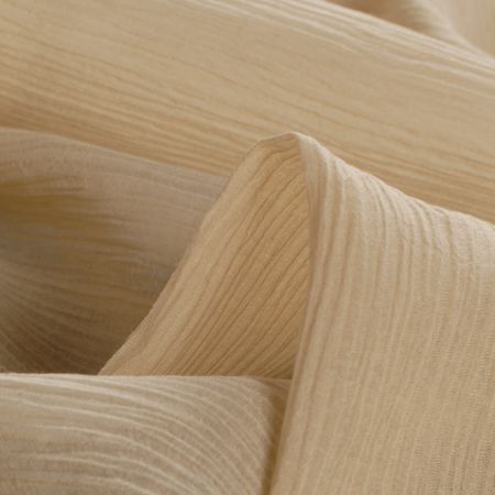 Hedvábný mušelín plise béžový