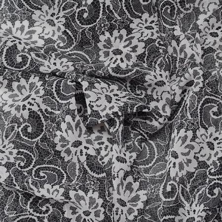 Šifon květinový krajkový vzor z kolekce Black and White