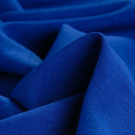 Kostýmová pružná látka imitace lnu nivea modrá