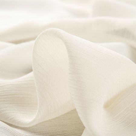 Šifon plise jemný barvy ivory