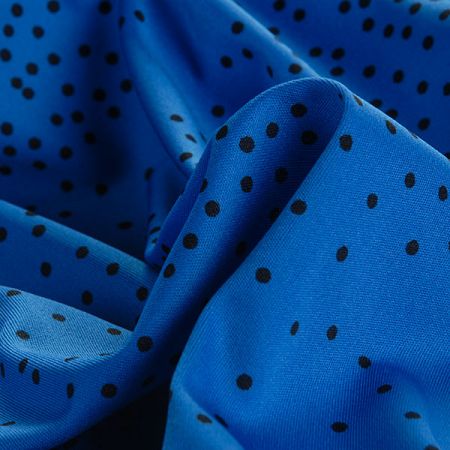 Úplet polyesterový vzor puntík modročerný