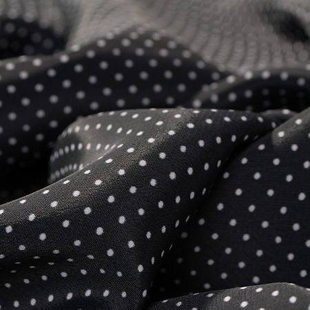 Látka drobný puntík černá bílá