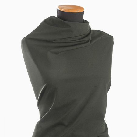 Kostýmová látka pružná viskoza směs khaki zelená