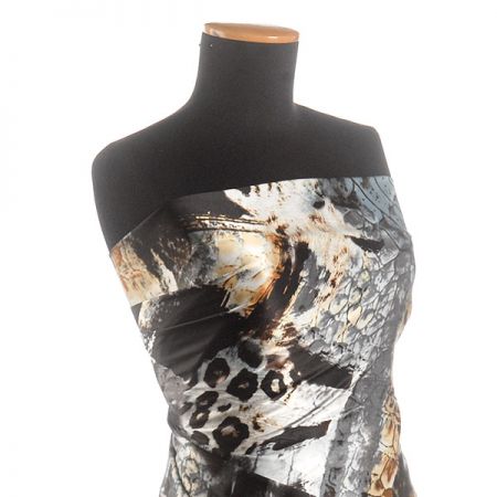 Hedvábný satén abstraktní zvířecí vzor