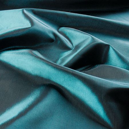 Taft hladký šanžán petrol zelený