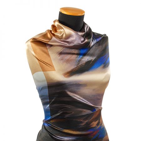 Atlas abstraktní malba fantazie modro/zllatá