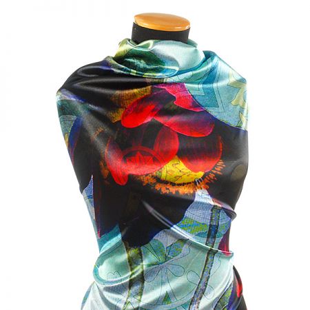 Atlas kupón leknín/ornament zelený