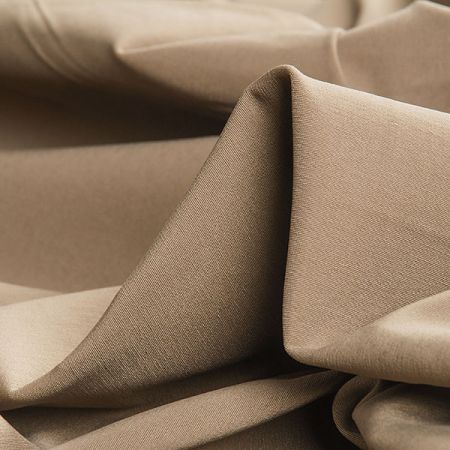 Kostýmová látka pružná viskoza směs pastel hnědá