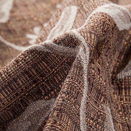 Dekorační látka Buret Plain Flowers brown