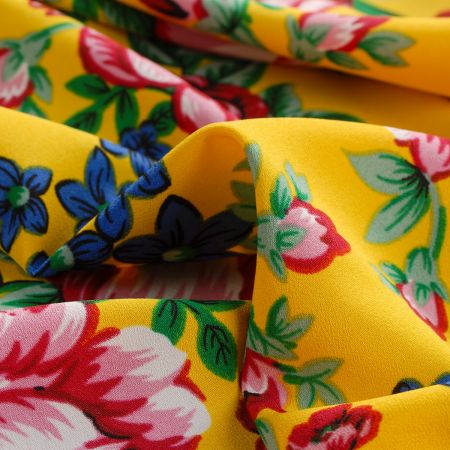 Žoržet mat Gipsy style bordura žlutý