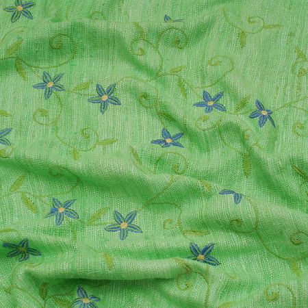 Buretové hedvábí vyšívané sv.zelené