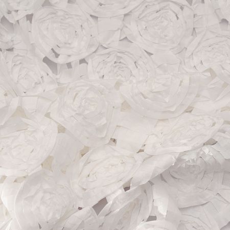 Efektní tkanina stužková aplikace růže bílá