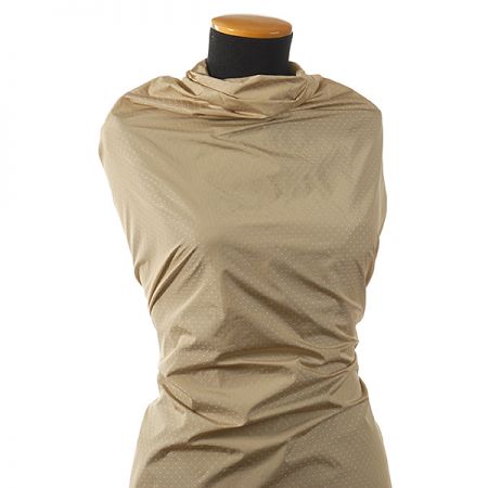 Taft žakár puntíky béžový