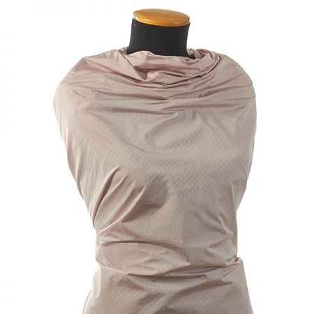 Taft žakár puntíkovaný růžový